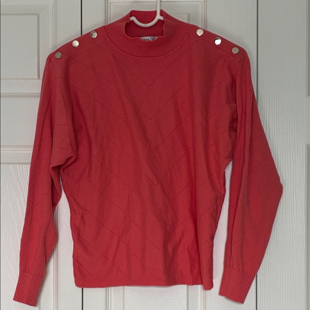 Rafiana Women's Size Small Pretty Coral Sweater